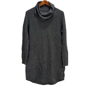 Toad & Co Chelsea Turtleneck Sweater Dress Wool Blend Gray Size Large